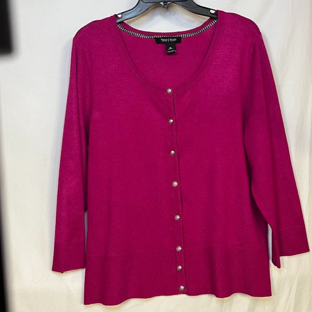 White House Black Market Pink Cardigan Womens Size XL